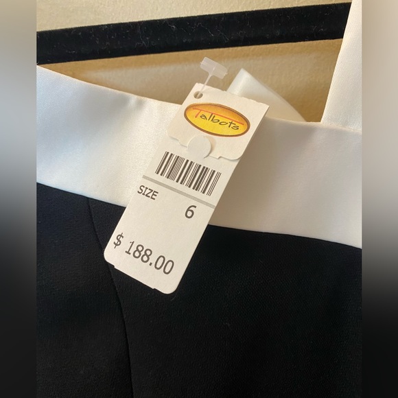 Talbots Black and White one shoulder Shift lined dress size M NWT - Picture 7 of 7